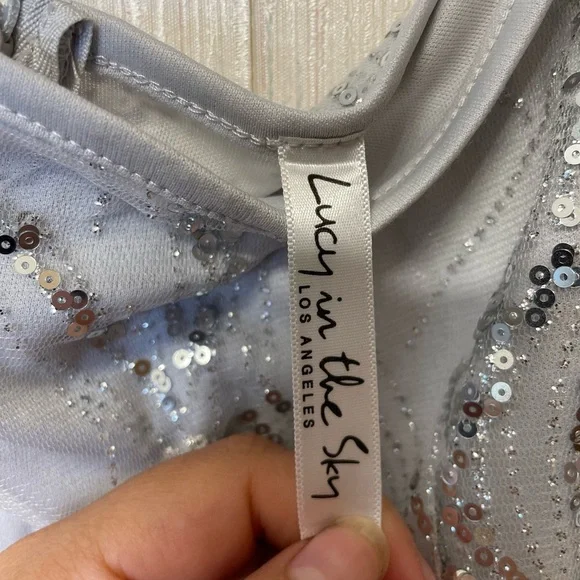 Lucy in the Sky Shimmering Silver Sequin Dress Size S - Picture 6 of 9